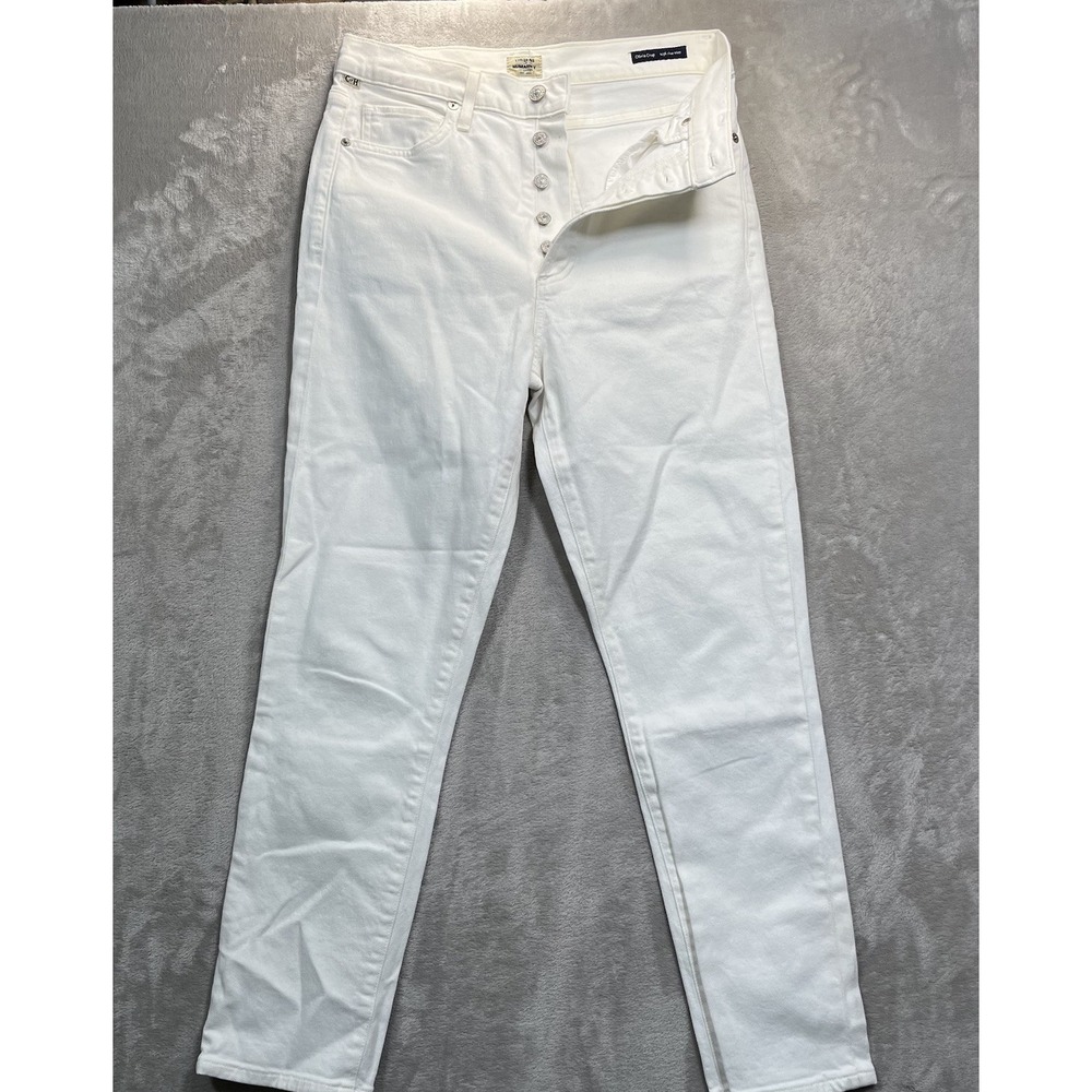 Citizens of Humanity Jeans Womens White‎ 27 Olivia Crop High Rise Slim